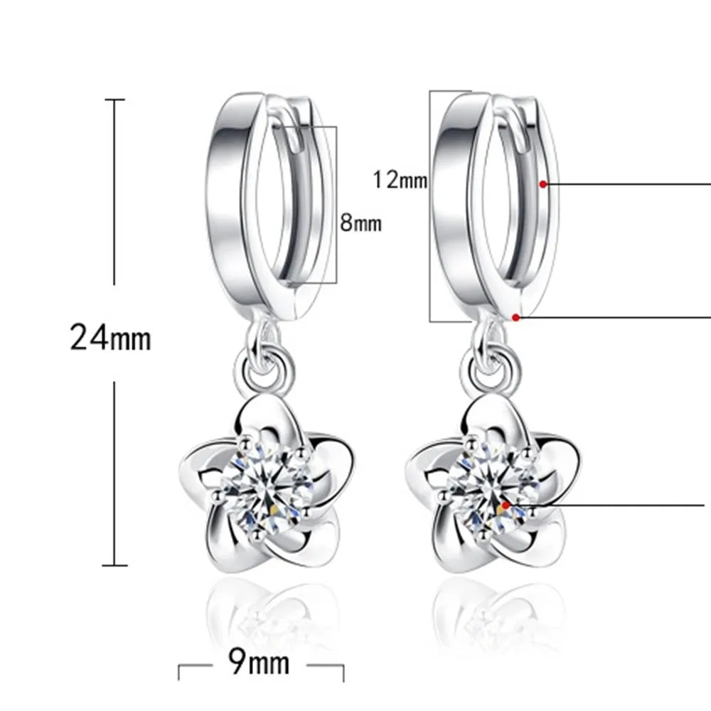 Boucles d'Oreilles pour femme en Argent Sterling 925, Bijoux Rétro de Haute Qualité, Motif Simple, Violet, Blanc, Or