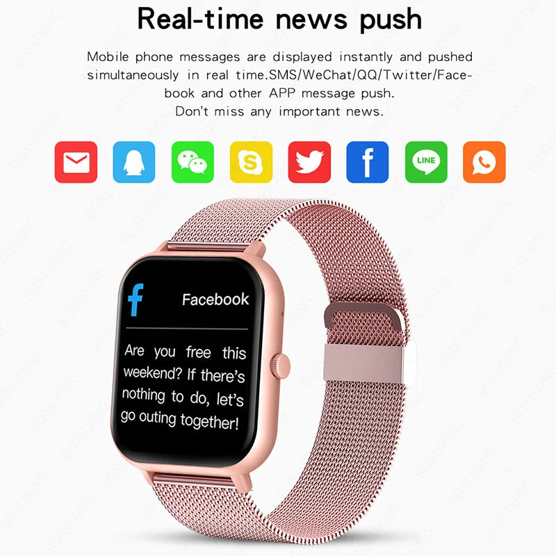 Montre intelligente étanche pour hommes et femmes, tracker d'activité, horloge de sport, appel Bluetooth