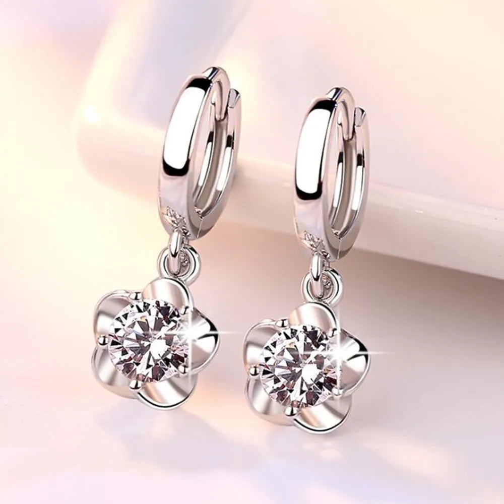 Boucles d'Oreilles pour femme en Argent Sterling 925, Bijoux Rétro de Haute Qualité, Motif Simple, Violet, Blanc, Or