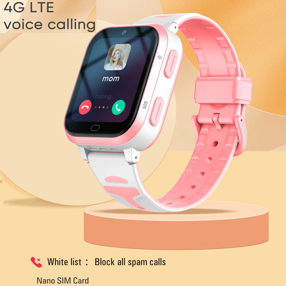 Montre Connectée 4G avec GPS pour Enfant, Fonction Wi-Fi, Fonction Appel Vidéo, 8 Go, Statique, Son du Téléphone, Moniteur de Réveil