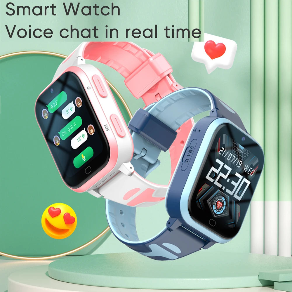 Montre Connectée 4G avec GPS pour Enfant, Fonction Wi-Fi, Fonction Appel Vidéo, 8 Go, Statique, Son du Téléphone, Moniteur de Réveil